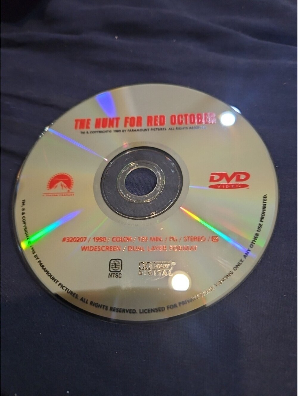 The Hunt For Red October (DVD) DISC ONLY